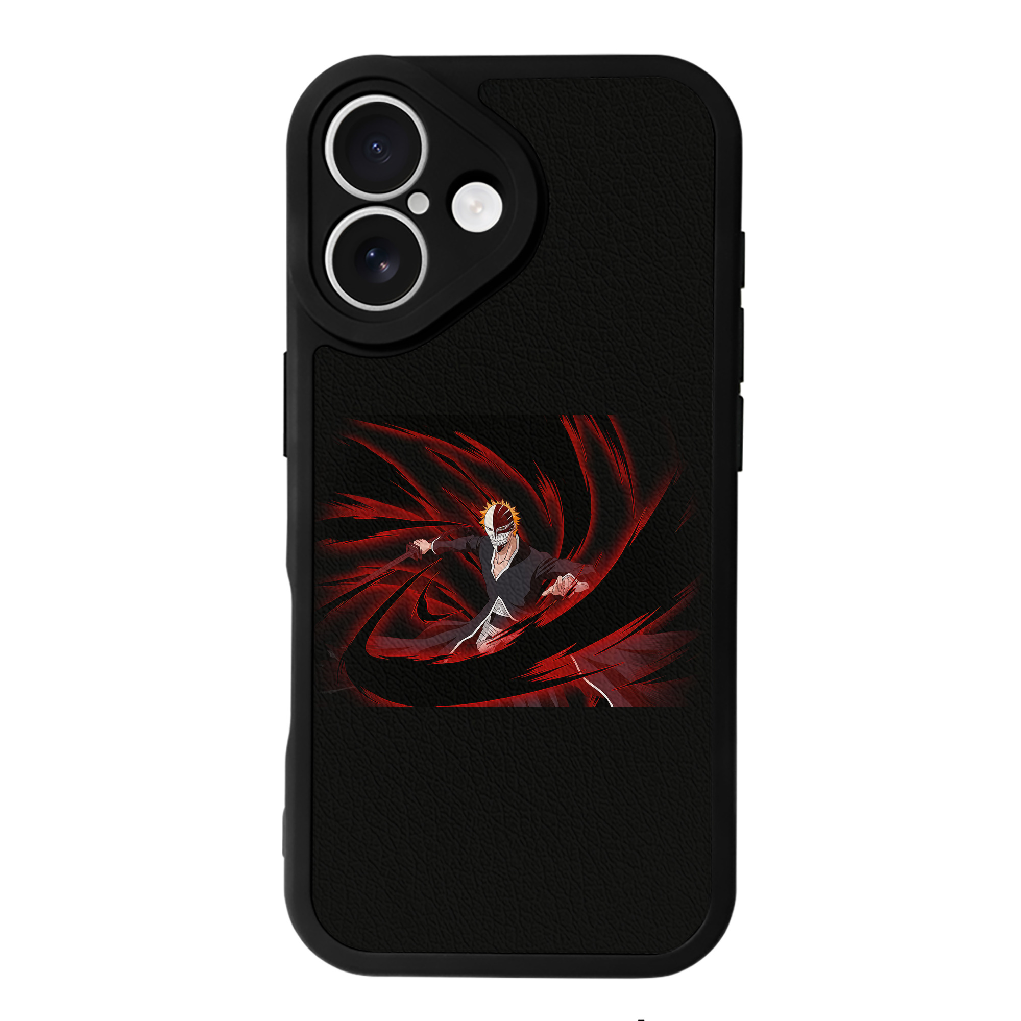 （画像用） ブリーチ 黒崎一護（くろさき いちご）BLEACH Kurosaki Ichigo 【iPhone 16シリーズ対応】シリコンスマホケース（レザー調） 材質：シリコン